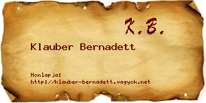 Klauber Bernadett névjegykártya