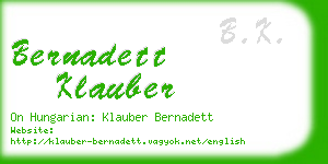 bernadett klauber business card